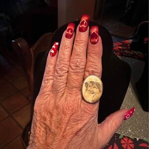 Sterling & Scrimshaw Ring Vintage